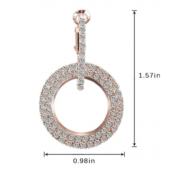 NEW Sparkle Circle CZ Silver Tone Earrings - Picture 4 of 7